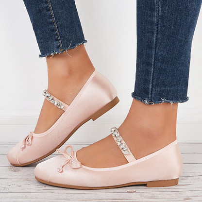 Women Mary Jane Flats Round Toe Slip on Ballet Flat Shoes