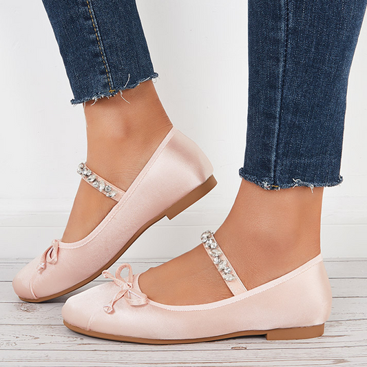 Women Mary Jane Flats Round Toe Slip on Ballet Flat Shoes