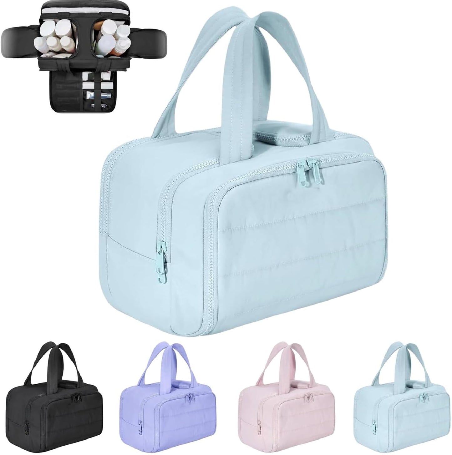 Spacious 4-in-1 Travel Makeup Bag