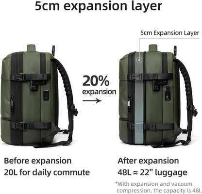 Large Water Resistant Travel Backpack with Compression