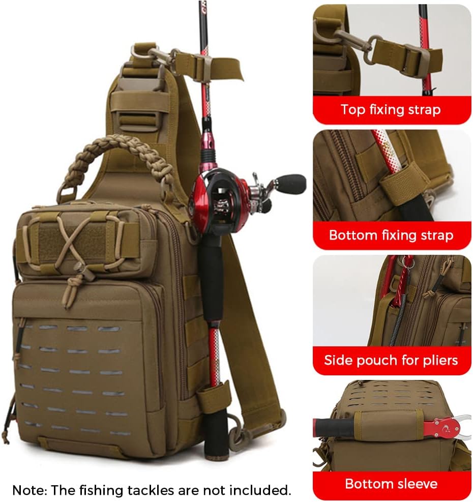 Practical Fishing Tackle Backpack with Multiple Pockets