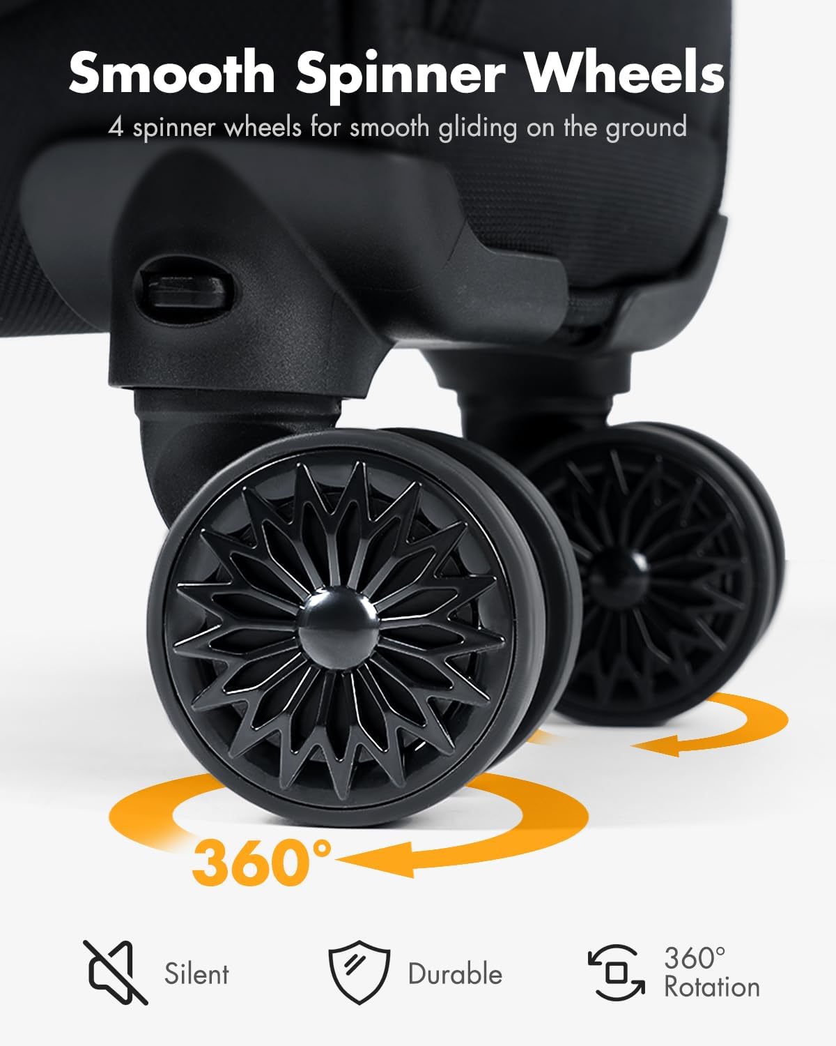 Compact Underseat Luggage with 360 Wheels & Laptop Sleeve