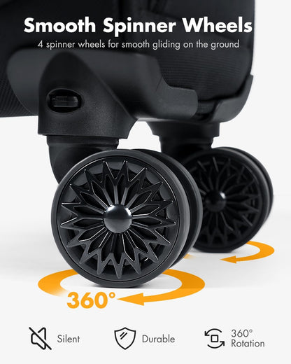 Compact Underseat Luggage with 360 Wheels & Laptop Sleeve