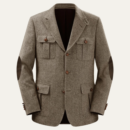 Classic Tweed Blazer Jacket for Men