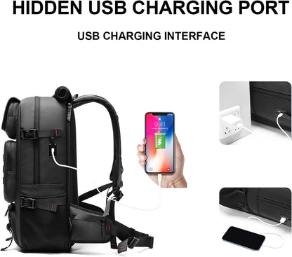 Waterproof Hiking Backpack with Laptop Sleeve and USB Charging