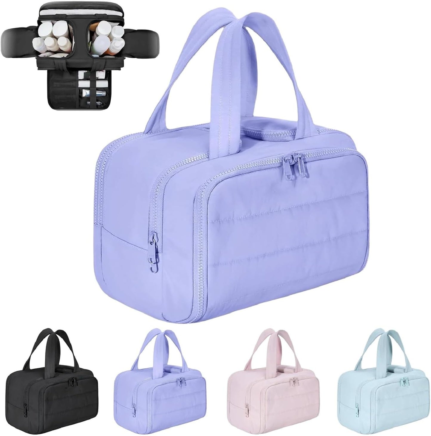 Spacious 4-in-1 Travel Makeup Bag