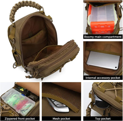 Practical Fishing Tackle Backpack with Multiple Pockets