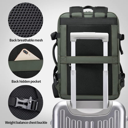 Spacious 26-45L Water Resistant Hiking Rucksack with Laptop Compartment