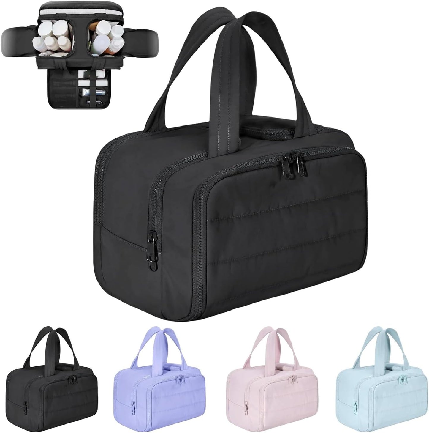 Spacious 4-in-1 Travel Makeup Bag