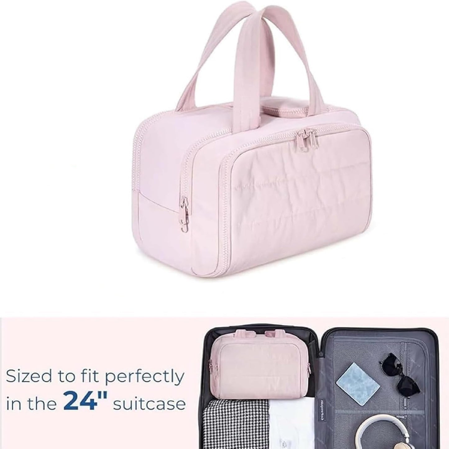 Spacious 4-in-1 Travel Makeup Bag