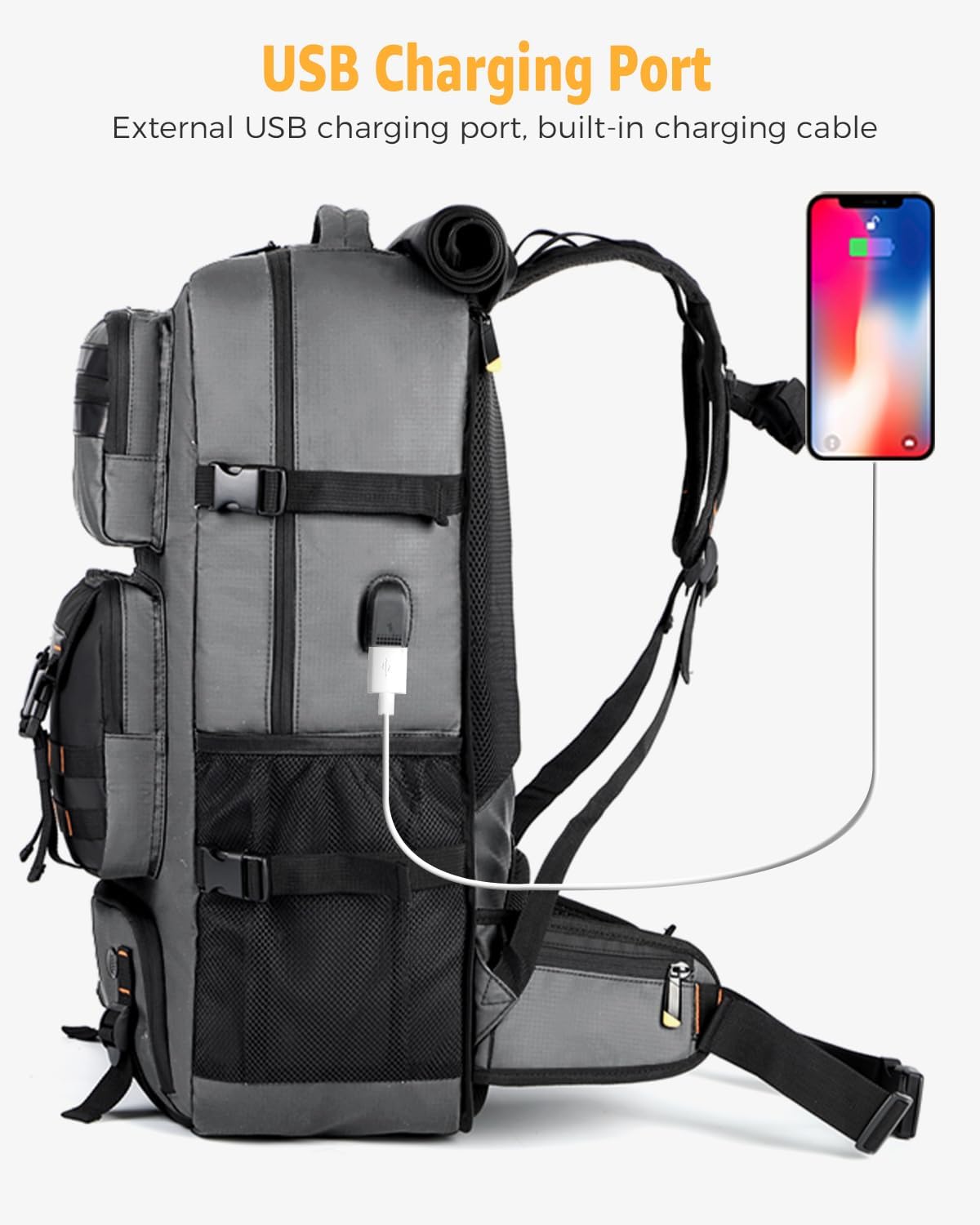 Large Water Resistant Convertible Travel Rucksack with Laptop Sleeve