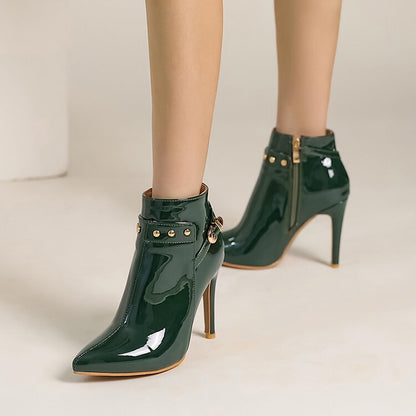 Black Genuine Leather Ankle Boots
