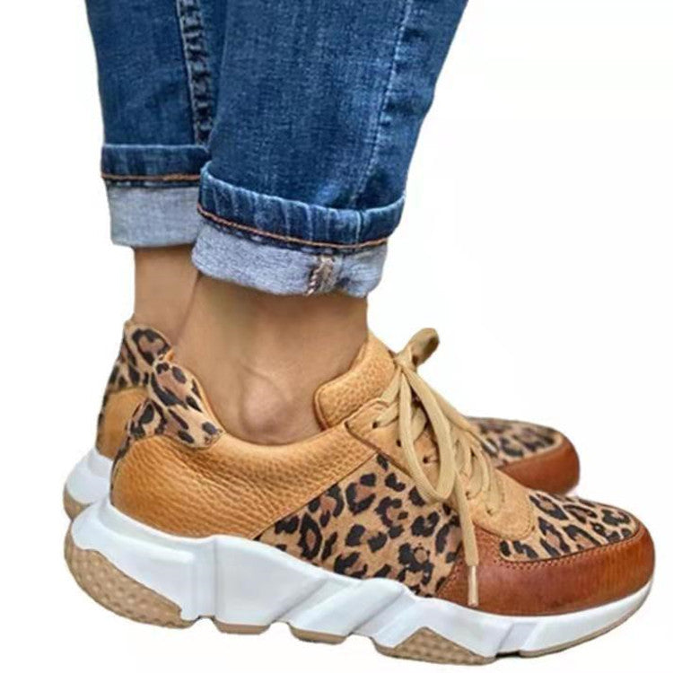 Brown Leopard Laced Up Sneaker
