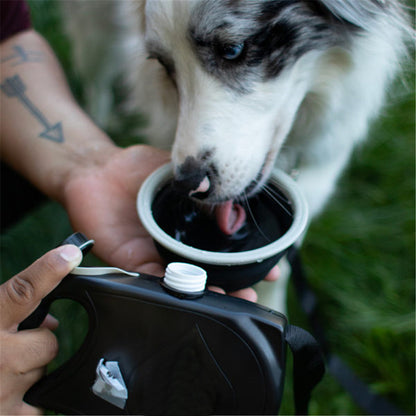 Dog Leash Water Bottle Bowl