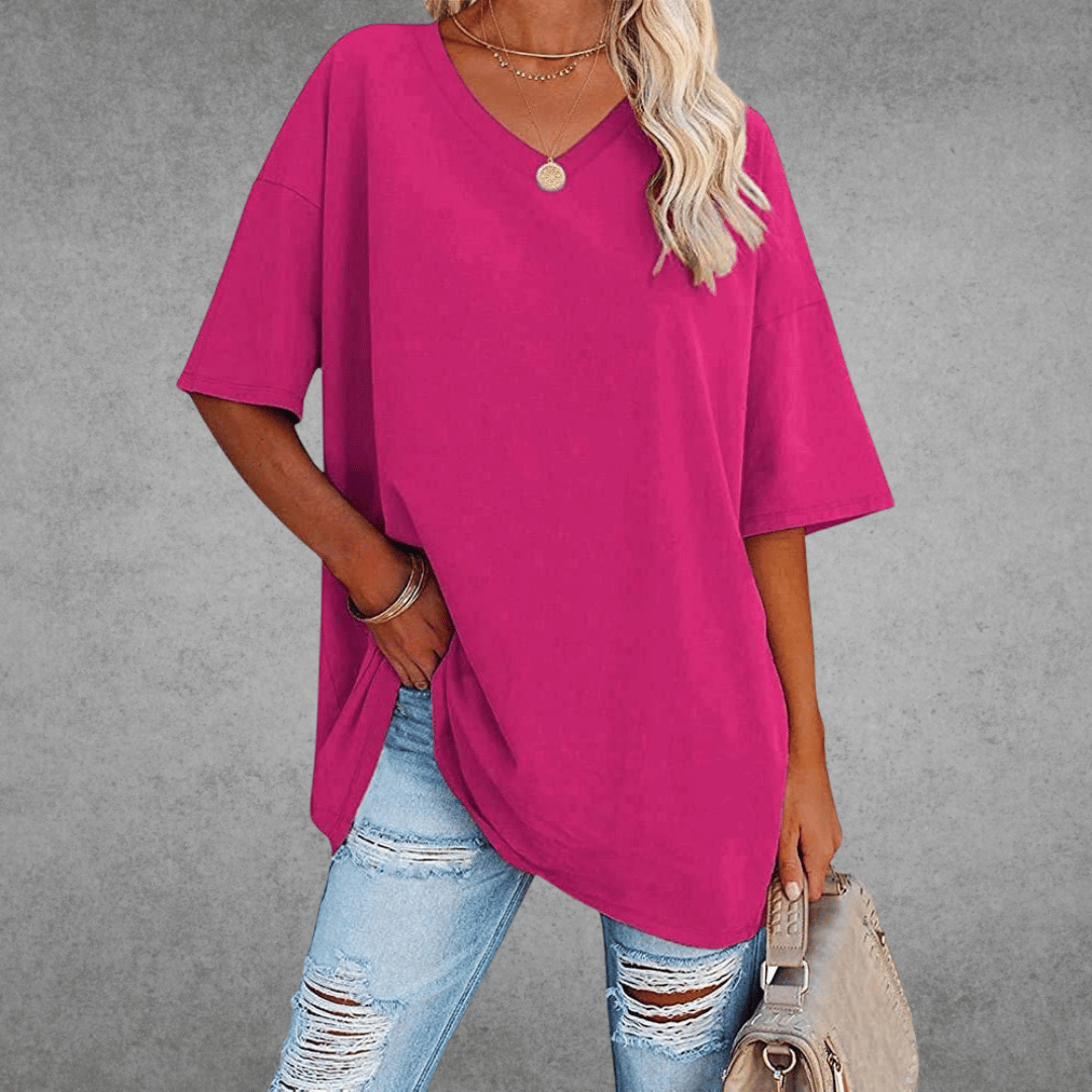 Relaxed Fit Casual V Neck T Shirt