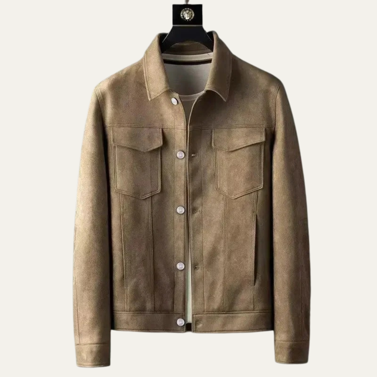 Brown Leather Men's Casual Suede Jacket