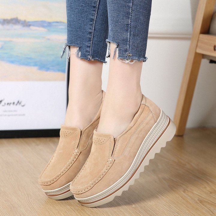 Wide Feet Orthopedic Suede Leather Shoes For Women