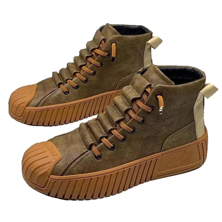 Warm Men's Ankle Boots - Casual Lace Up Shoes