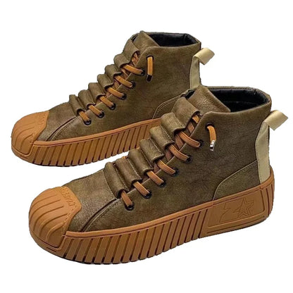 Warm Men's Ankle Boots - Casual Lace Up Shoes