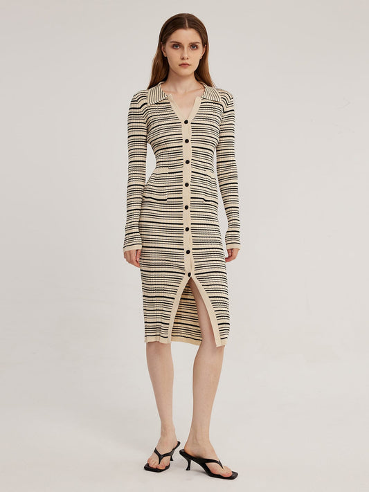 Comfortable Airy Summer Stripe Dress for Ladies - OutfitLondon