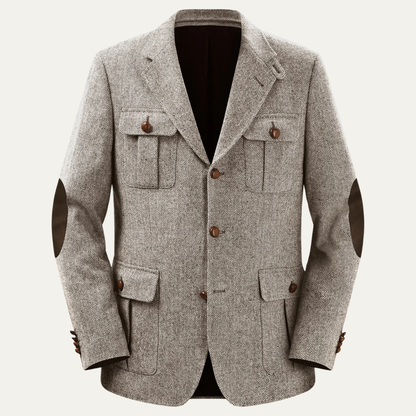 Classic Tweed Blazer Jacket for Men
