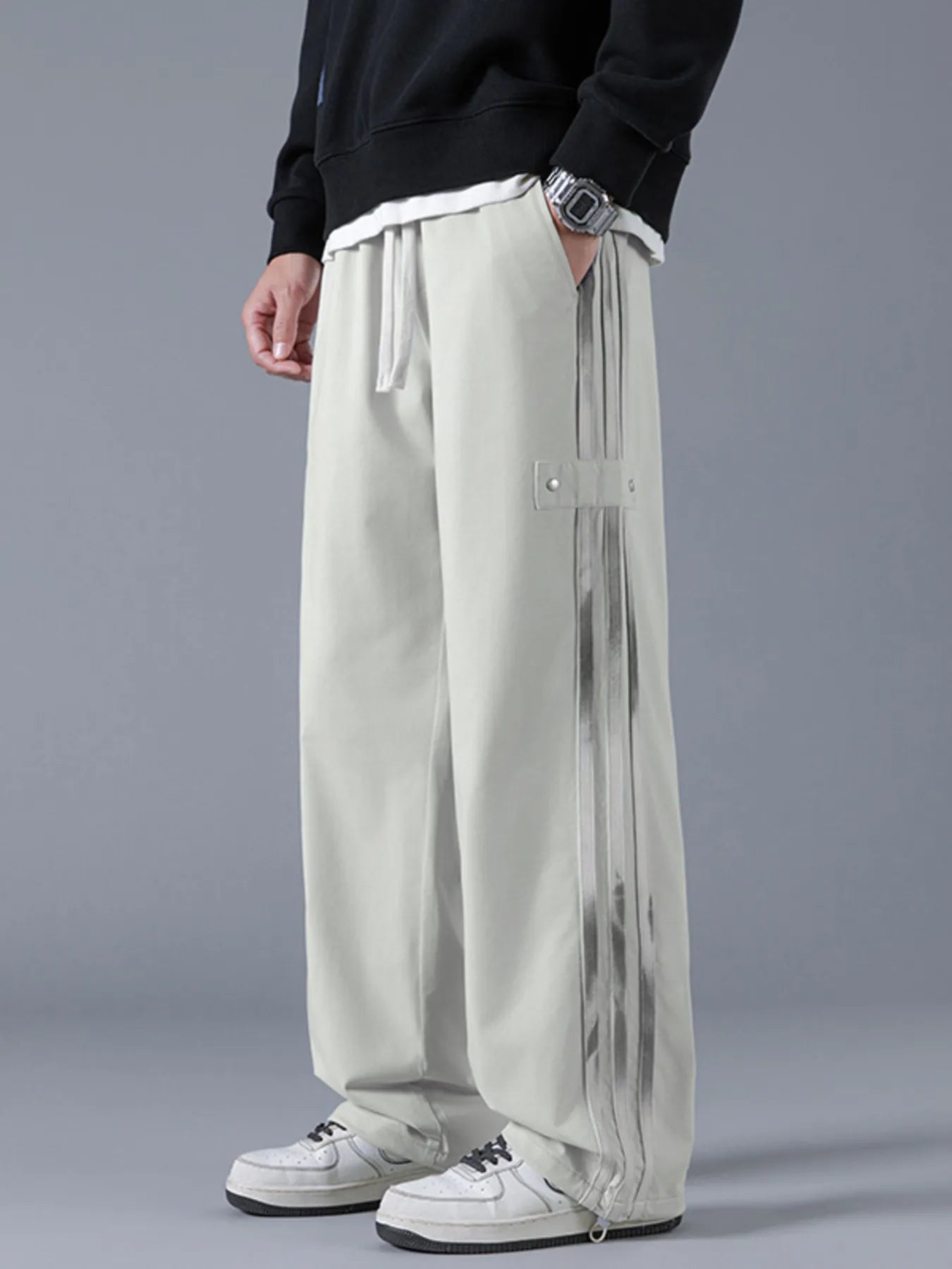Casual Fit Mens Joggers with Side Stripes