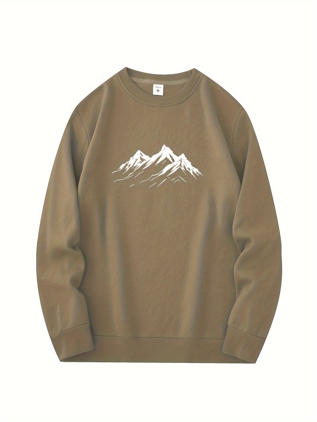 Warm Mens Fleece Sweatshirt with Mountain Graphic