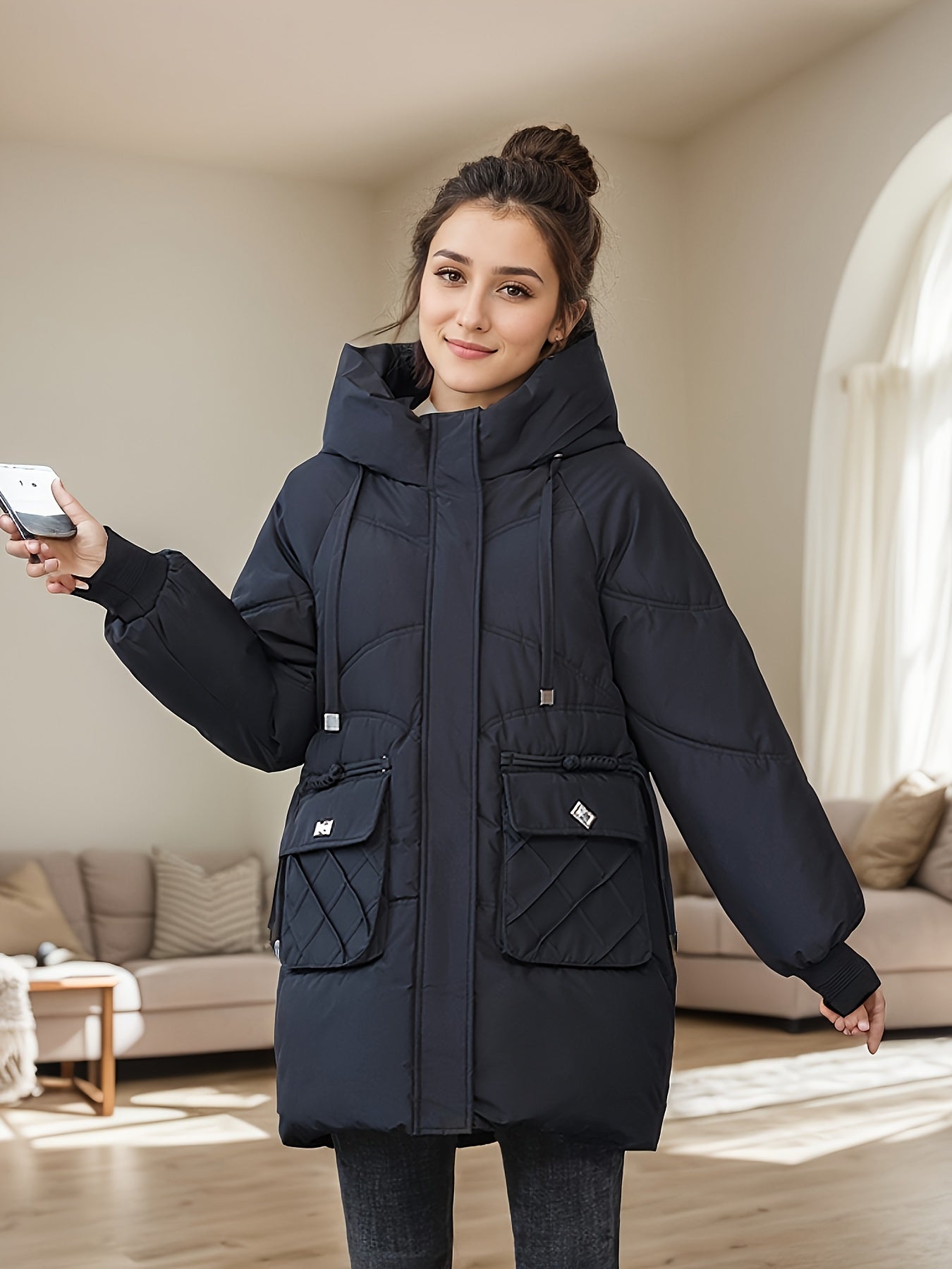 Soft Down Filled Parka Coat for Women - OutfitLondon