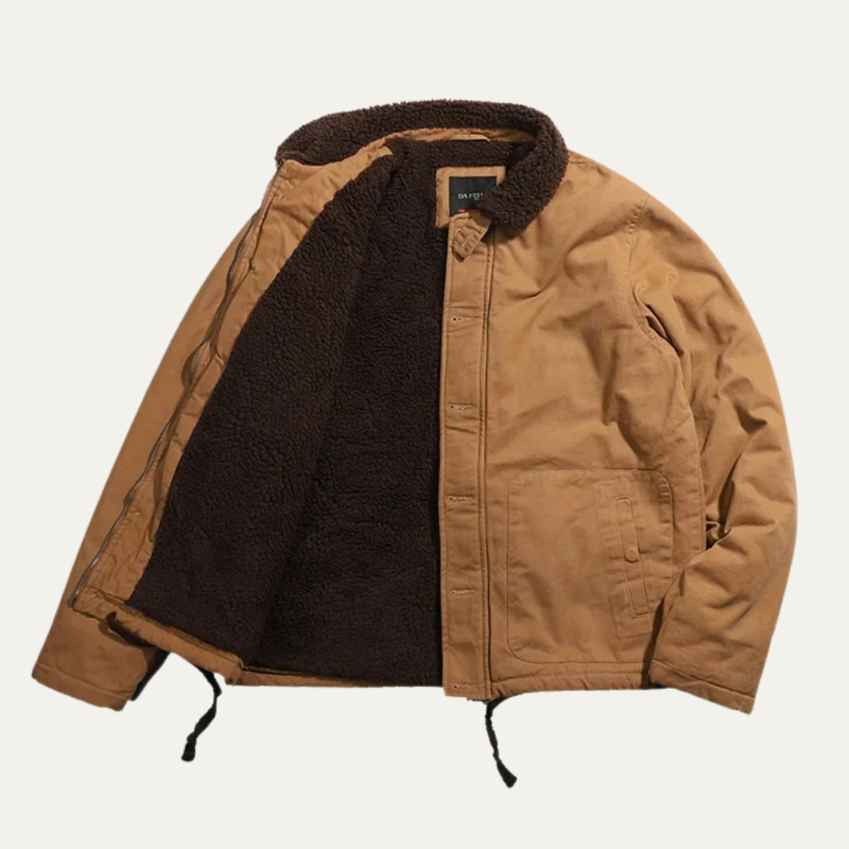 Classic Men's Military Style Fleece Lined Jacket
