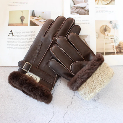 Warm Sheepskin Men's Winter Gloves