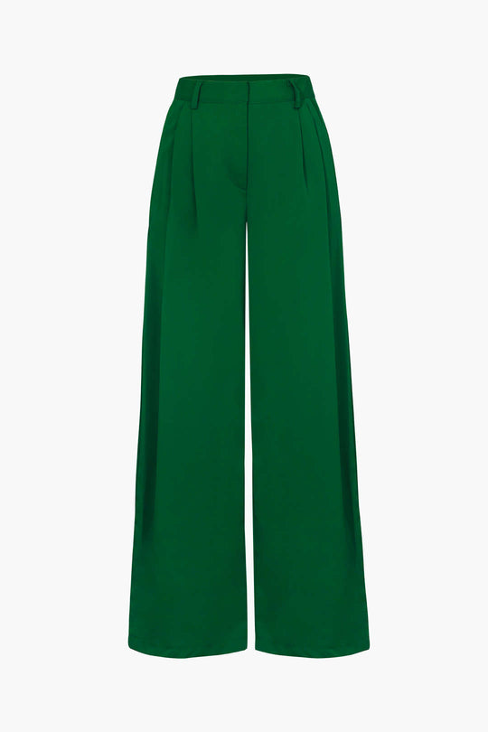 Relaxed Fit Women's Wide Leg Work Pants with Pockets - OutfitLondon