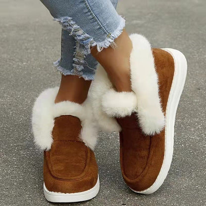 Warm Lace Up Hidden Wedge Boots Fur Lined Platform Ankle Booties