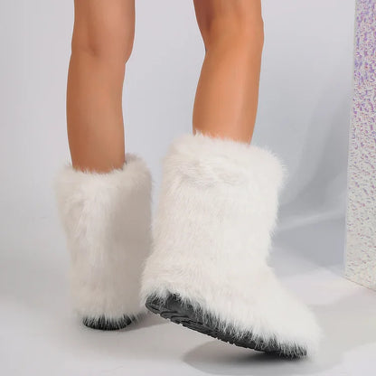 Warm Faux Fur Ankle Boots for Women