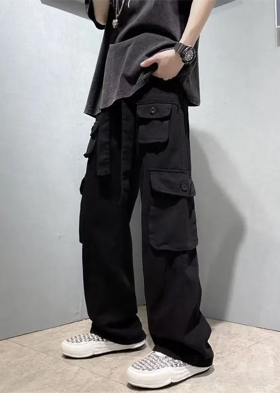Comfortable Black Straight Leg Work Pants for Men - OutfitLondon