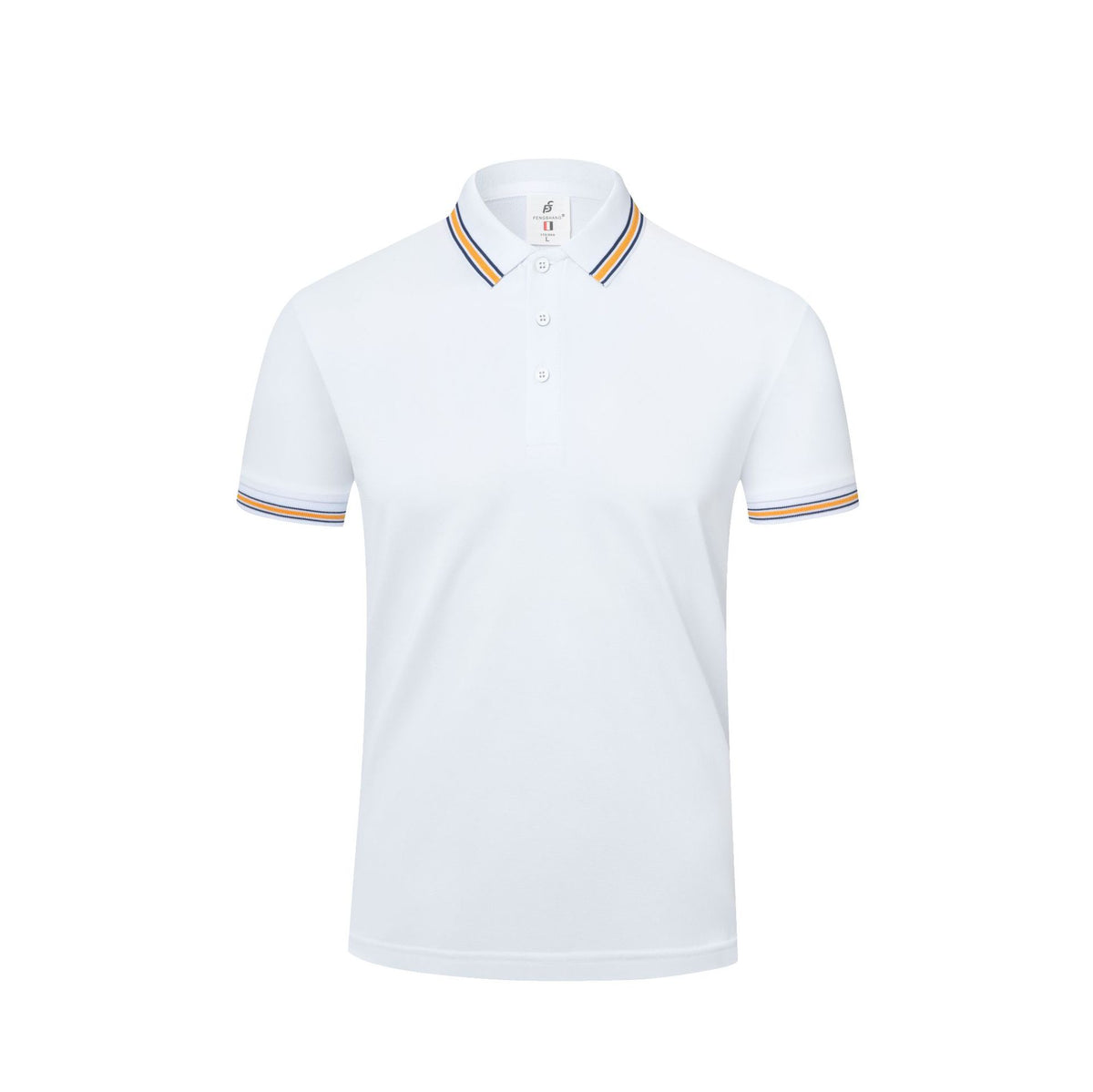 Men's Casual Cotton Short-Sleeve Polo Shirt with Lapel Collar