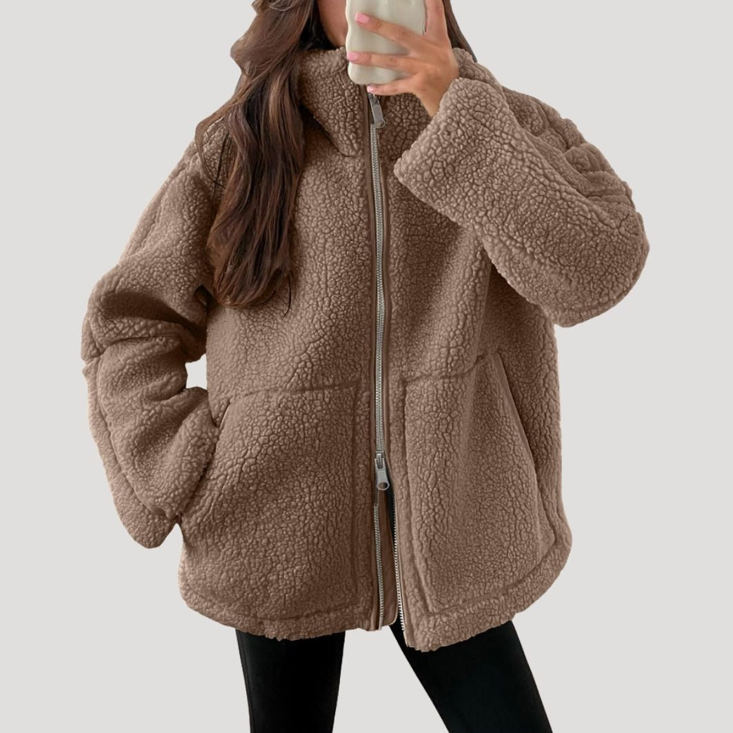 Cozy Ladies Fleece Zipper Jacket - OutfitLondon