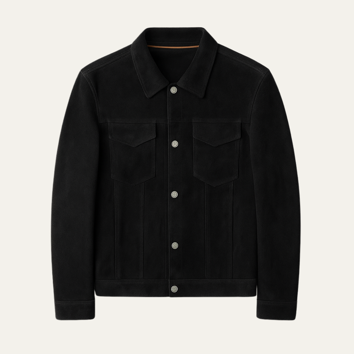 Men's Synthetic Leather Vintage Denim Jacket - OutfitLondon