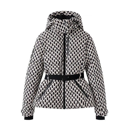 Slim Fitted Padded Jacket With Waist Tie - OutfitLondon