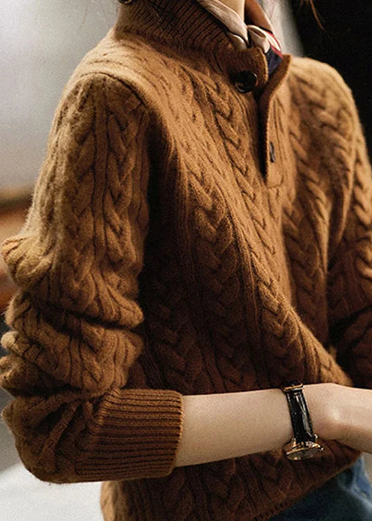 Cozy Women's Cable Knit Crew Neck Sweater