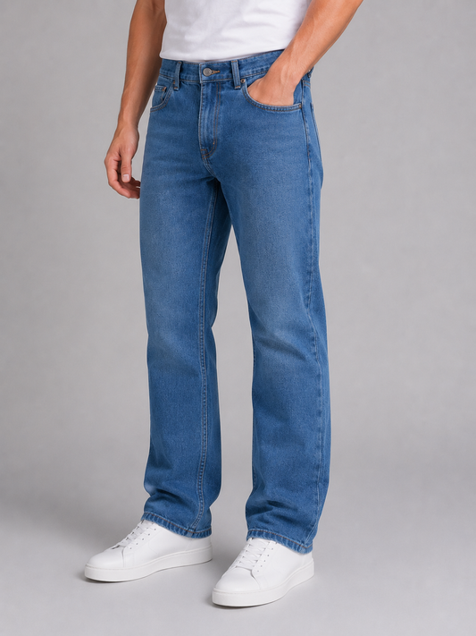 Men's Classic Regular Fit Denim Straight Leg Jeans