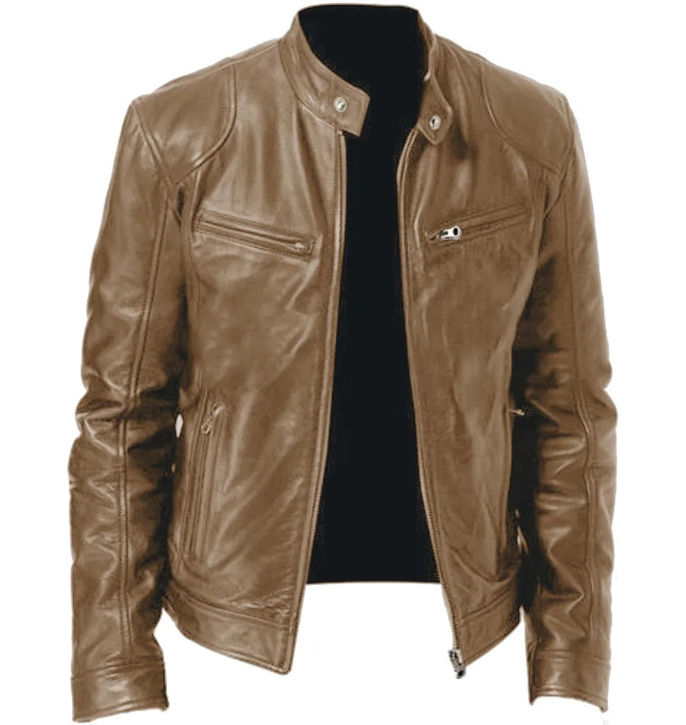 Casual Style Men's Faux Leather Jacket - OutfitLondon