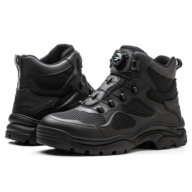S3 Work Shoes Ultralight, Henner Wear-Resistant Safety Shoes with Steel Cap Swivel Buckle