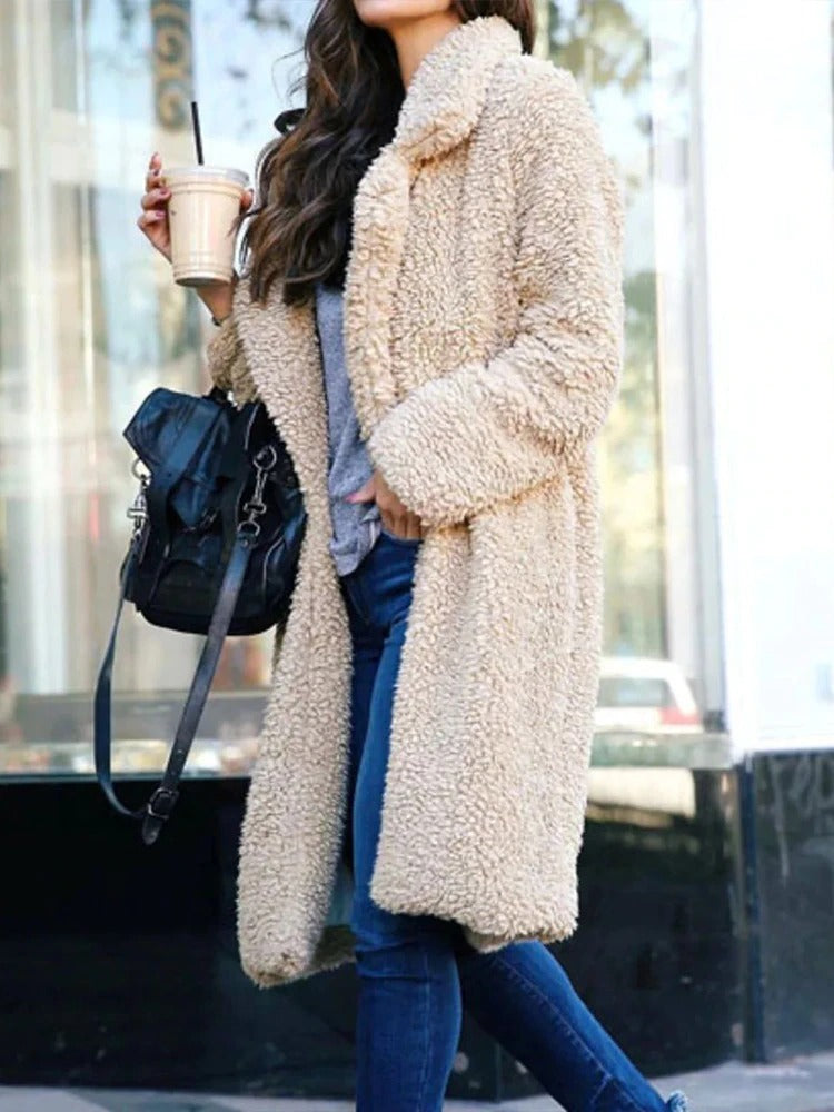 Cozy Women's Fleece Teddy Jacket, Long Length