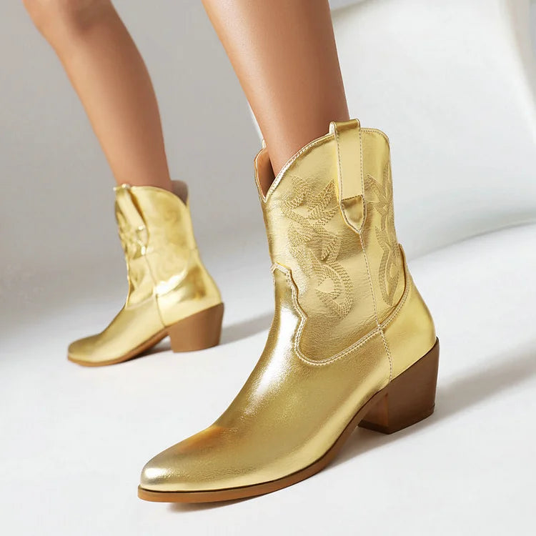 Rugged Ladies Cowboy Ankle Boots