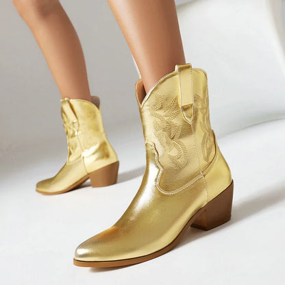 Rugged Ladies Cowboy Ankle Boots