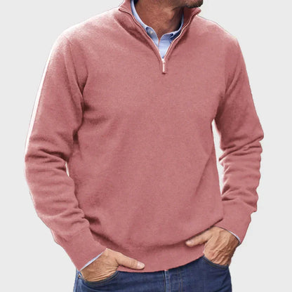 Luxury Men's Zip Cashmere Sweater