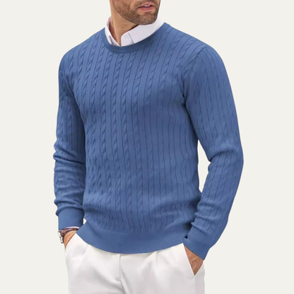 Classic Men's Cable Knit Cotton Sweater
