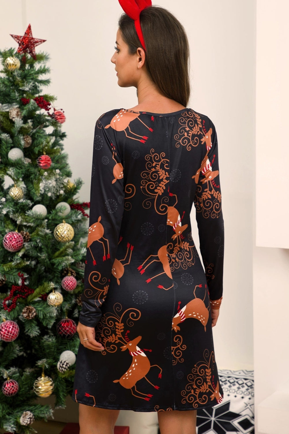 Festive Red Winter Knit Dress