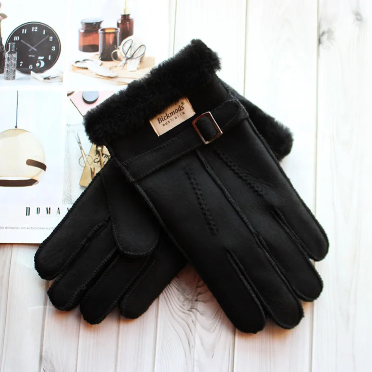 Warm Sheepskin Men's Winter Gloves
