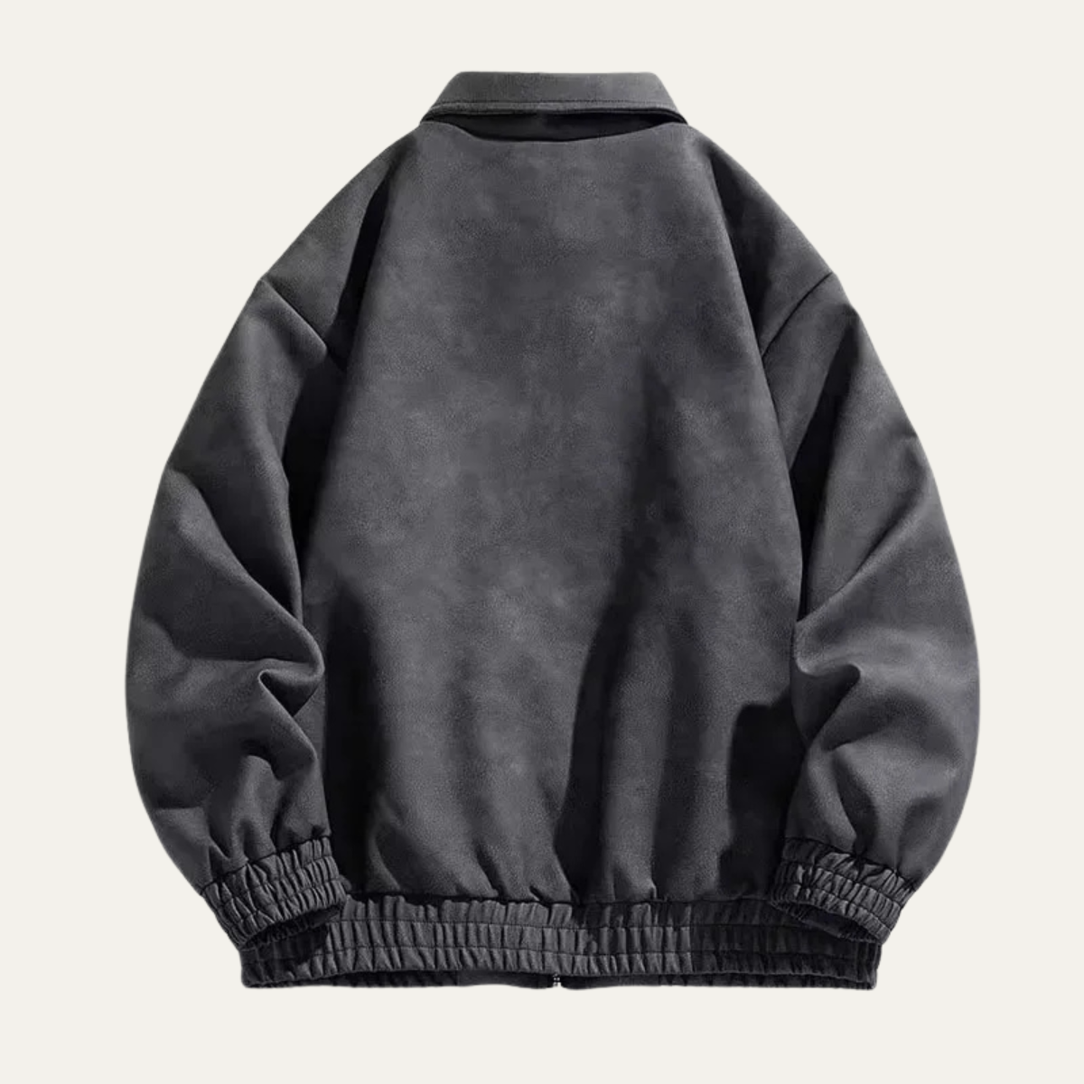 Men's Slim Fit Suede Leather Bomber Jacket